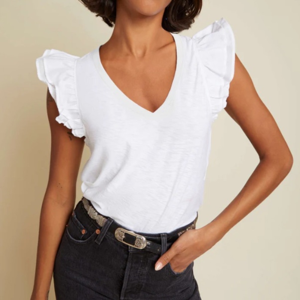 Nation LTD Rylan Contrast Ruffle Tank NWOT